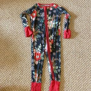 Little Sleepies Pointsetta 6-12 Month Zippy